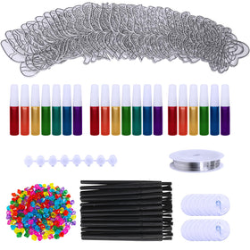 Winlyn rainbow acrylic beads add decorative sparkle to hanging suncatchers.