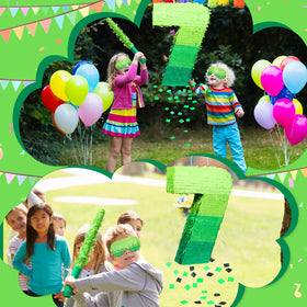 WinnerWhy 3D number seven pinata with gradient green finish.