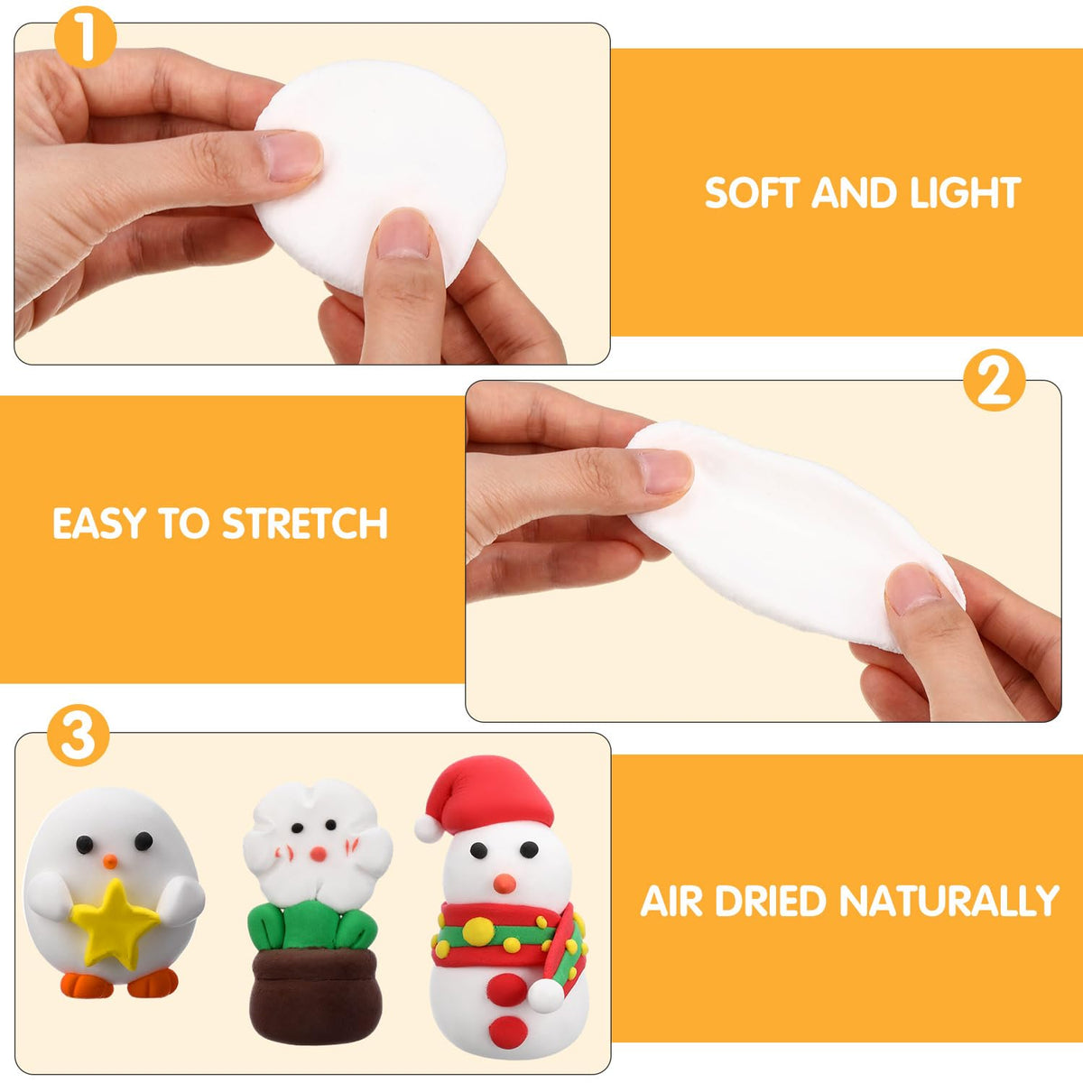 WinnerWhy Easy-to-sculpt white clay for quick, mess-free shaping.