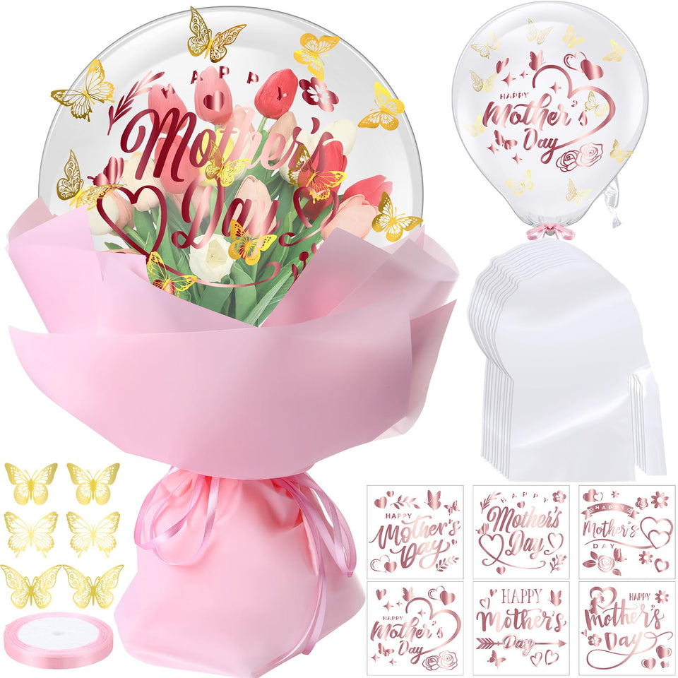 WinnerWhy Mother's Day Bobo balloons set with a large 30-inch clear balloon for standout decor.