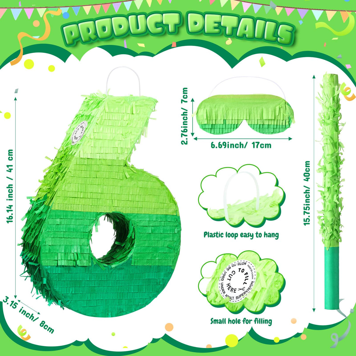 WinnerWhy pinata stick and blindfold set for safe, playful party fun.