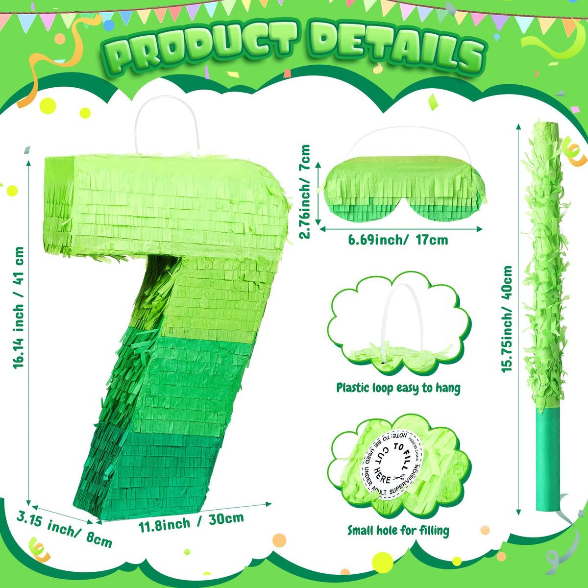 WinnerWhy pinata stick and blindfold set for safe, playful party action.