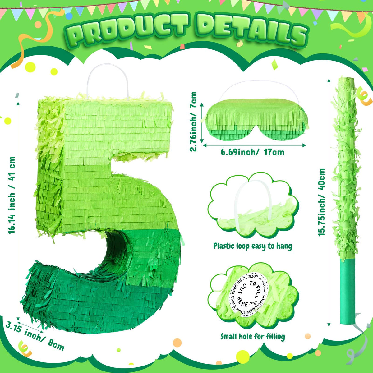 WinnerWhy pinata stick and blindfold, enabling safe, classic party fun.