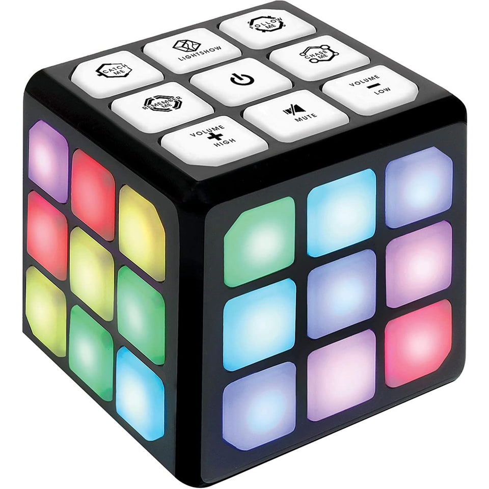 Winning Fingers FLASHDASH cube lights up for quick reflex practice on the go.