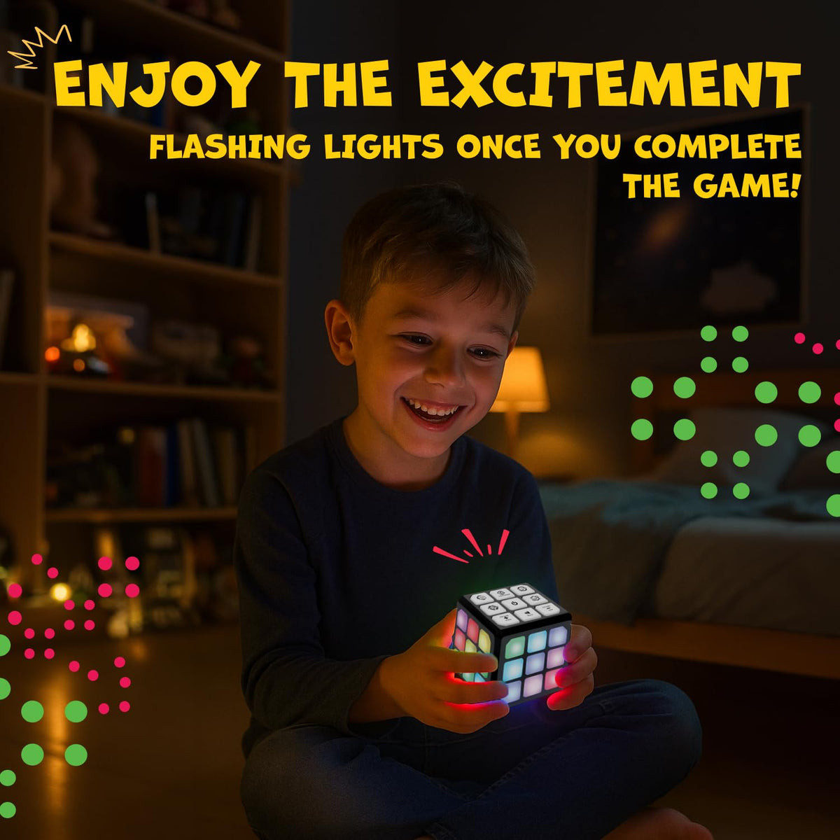 Winning Fingers FLASHDASH light show and multiplayer mode for engaging family play.
