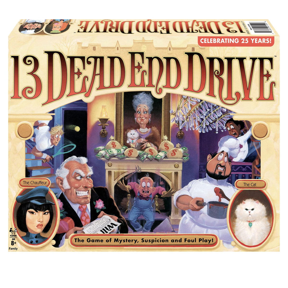 Winning Moves 13 Dead End Drive mansion traps highlight suspenseful gameplay for a tense session.