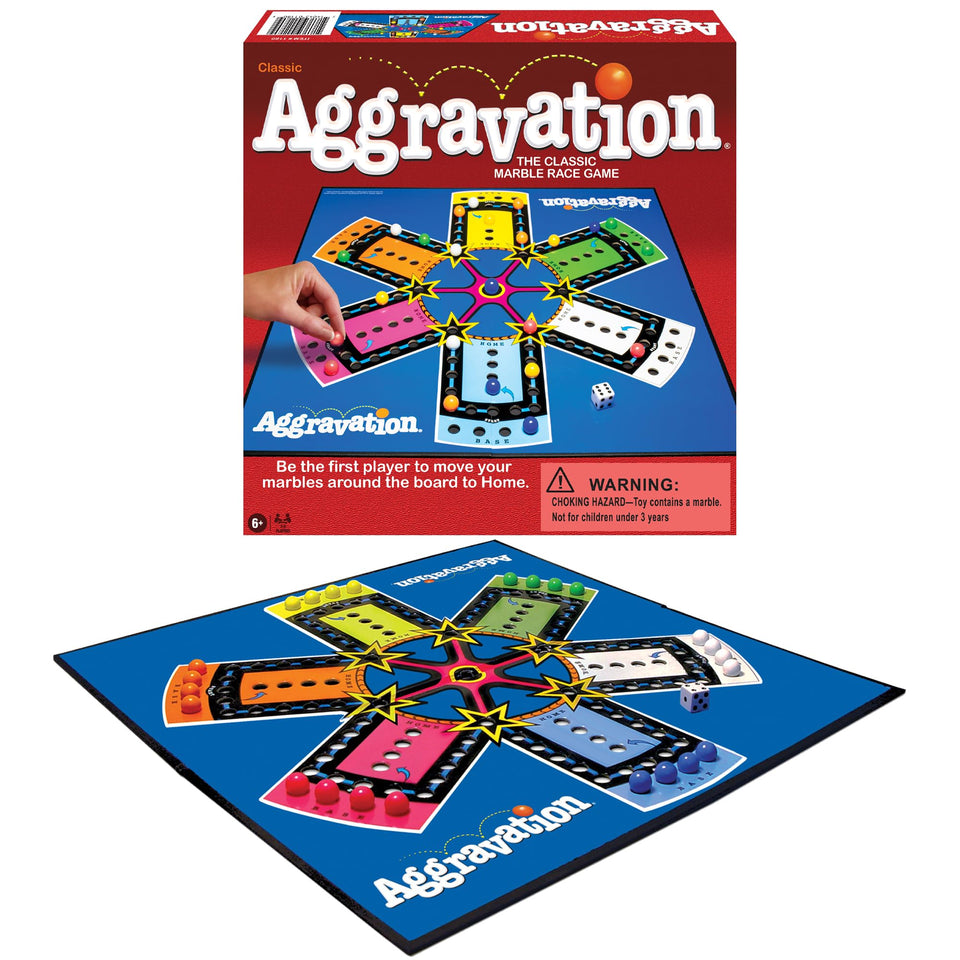 Winning Moves Aggravation game board with retro 1962 artwork for nostalgic family play
