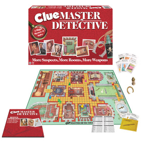 Winning Moves Clue Master Detective brass-toned weapons ready for dramatic, large-group play.