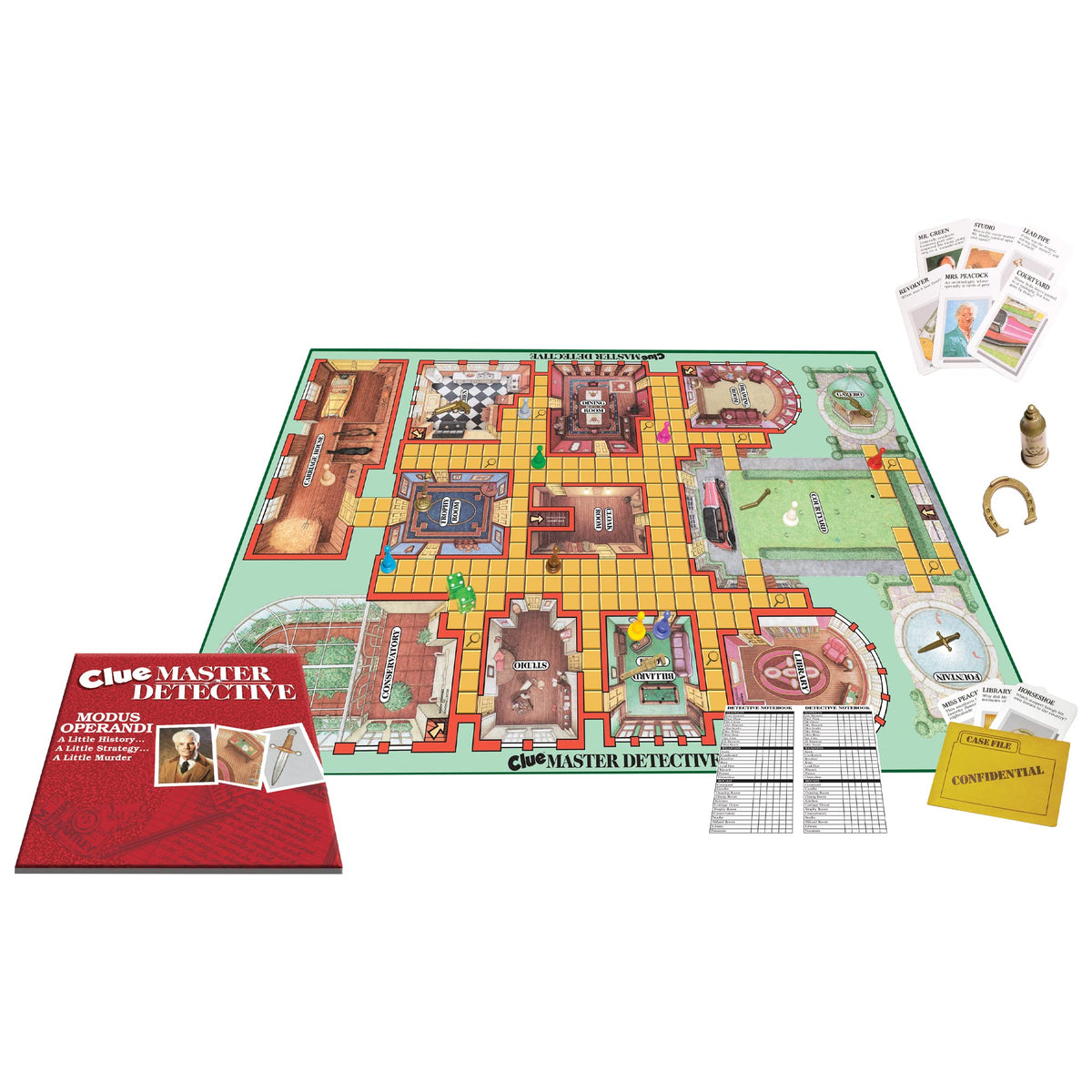 Oversized board from Winning Moves Clue Master Detective invites big gatherings and strategic deduction.