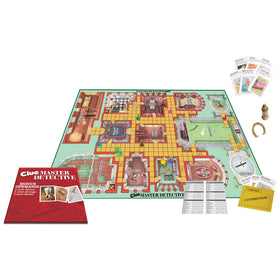 Oversized board from Winning Moves Clue Master Detective invites big gatherings and strategic deduction.