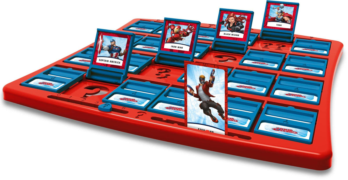 Winning Moves Marvel Guess Who superhero cards in action spark imaginative family competition.