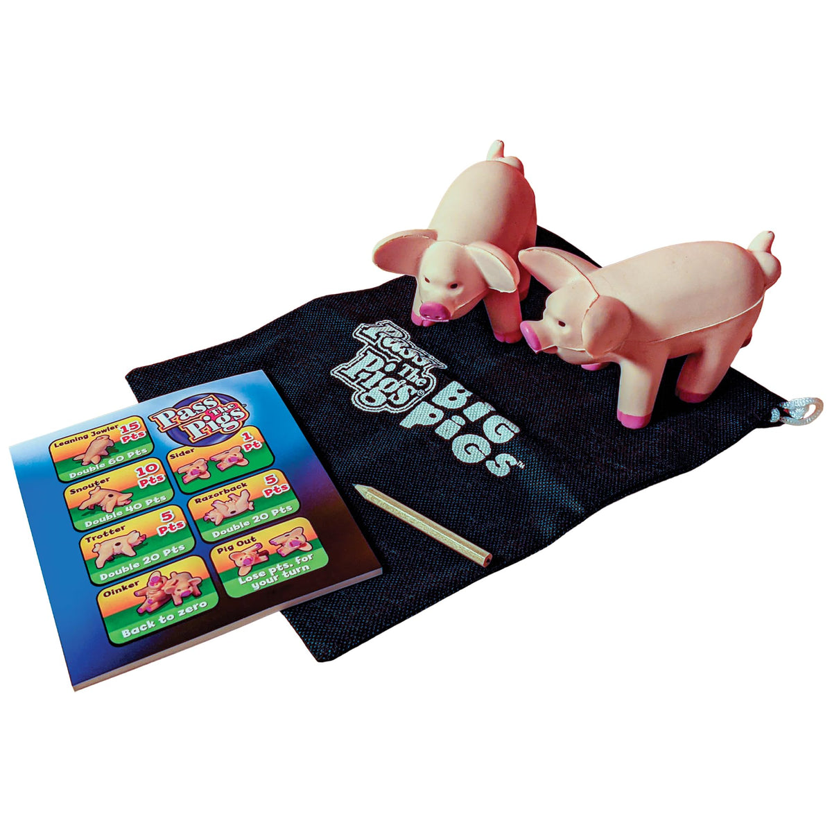 Winning Moves Pass The Pigs Big Pigs dice in action for social play