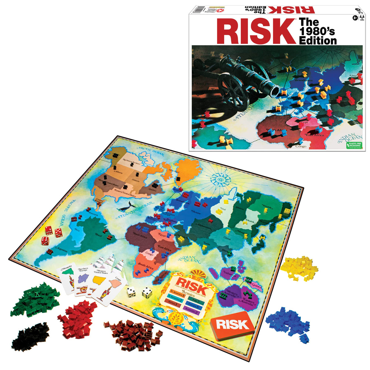 Winning Moves Risk 1980s Edition board game with original artwork for nostalgic strategic play