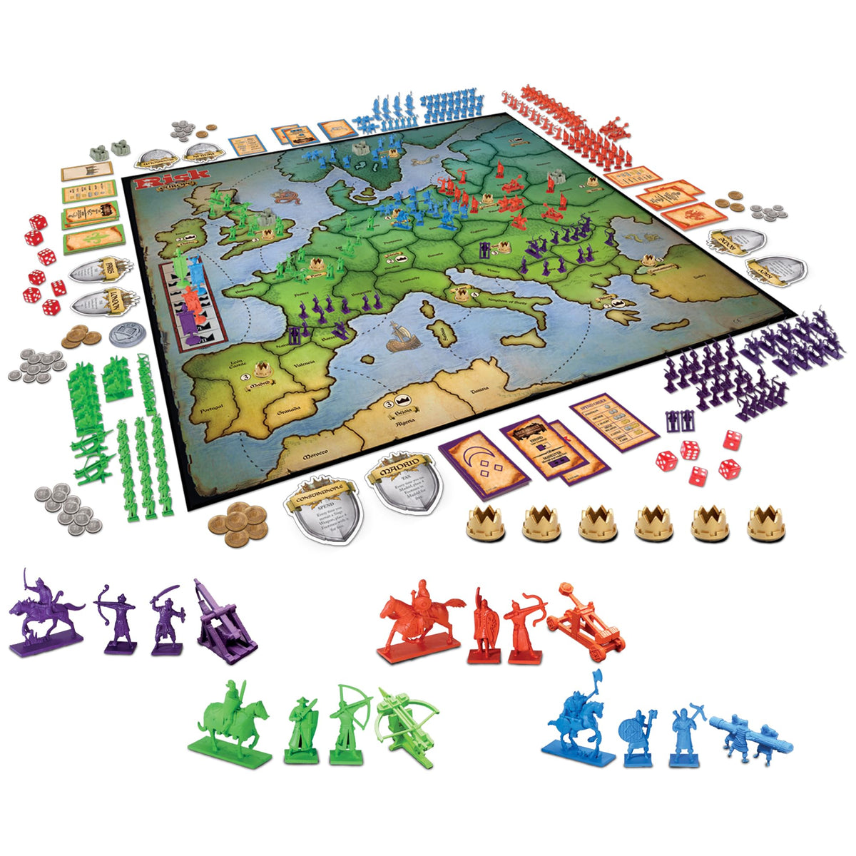Winning Moves Risk Europe army figures set for tactical battles.