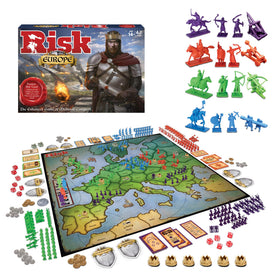 Winning Moves Risk Europe game box front for epic medieval conquest sessions.