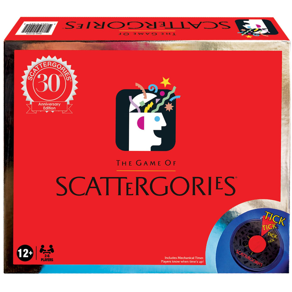 Winning Moves Scattergories 30th Anniversary mechanical timer for precise timed rounds and nostalgic play.