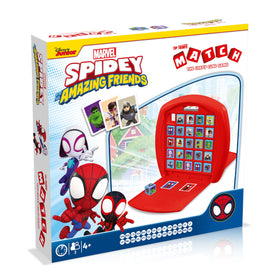 Winning Moves Top Trumps Spidey & Friends Match grid ready for quick two-player battles
