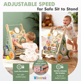Winnrok height-adjustable walker with three heights for growing babies