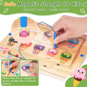 Winnrok magnetic wand guides beads through the maze for hands-on exploration.