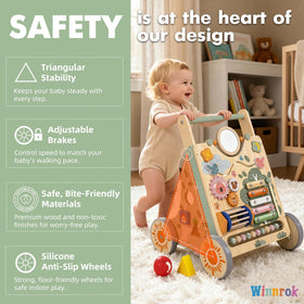 Winnrok walker rear storage basket holds toys or snacks