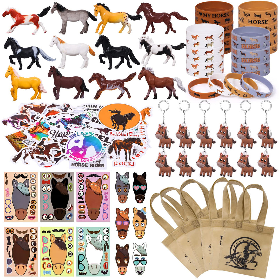 Winrayk 110Pcs horse party favors collection with detailed figurines for imaginative play