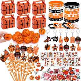Winrayk 122Pcs basketball gift bags, vibrant and organized party favors.