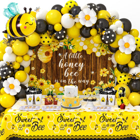Winrayk 133Pcs bee baby shower decorations create a memorable bee-themed backdrop