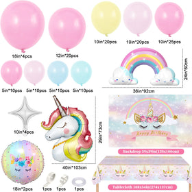 Winrayk pink unicorn backdrop panel with holes for easy hanging.