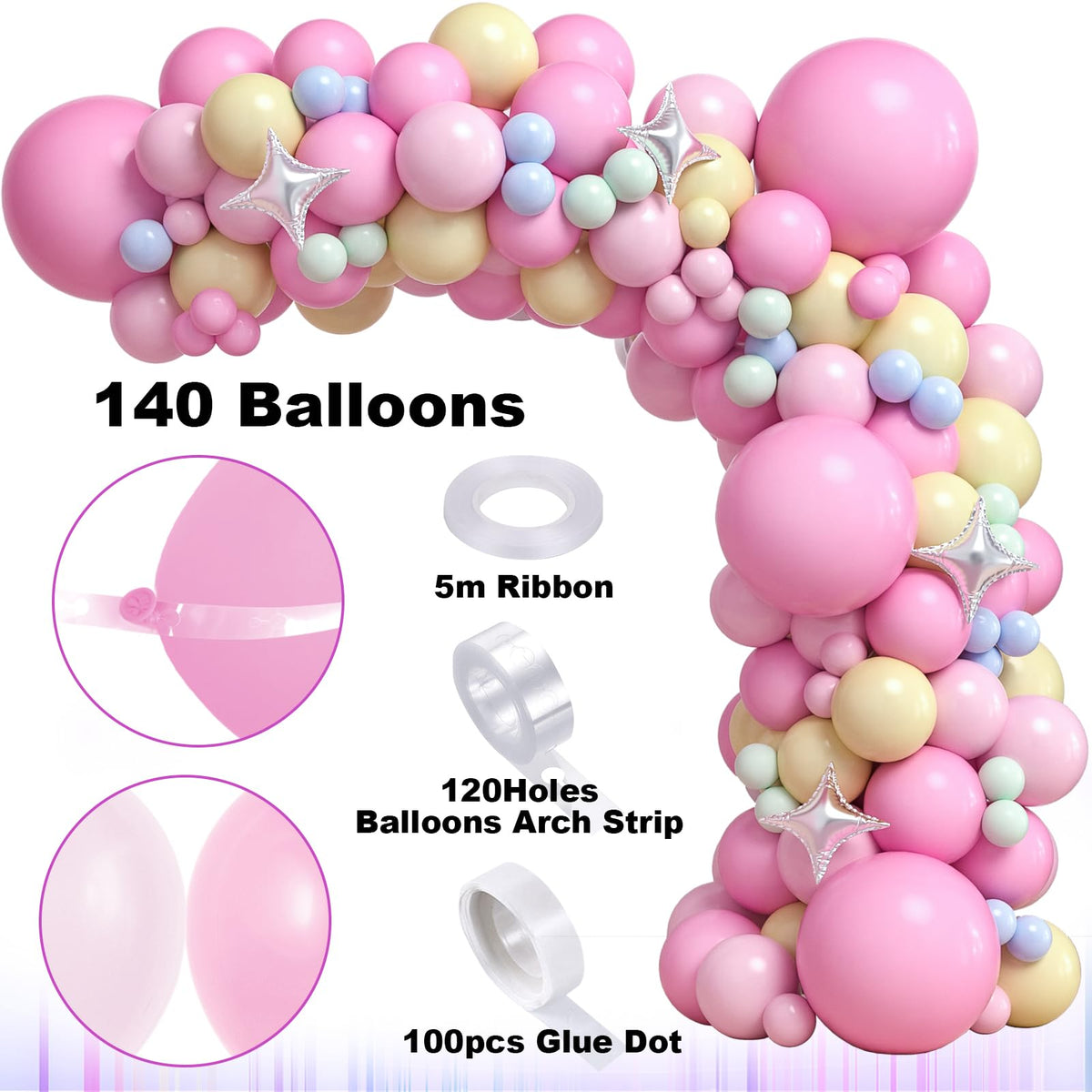 Winrayk balloon accessories help DIY a unicorn garland quickly.