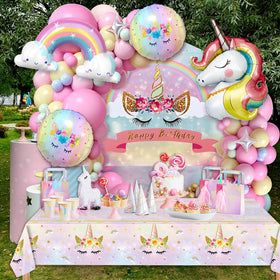 Winrayk 142-piece unicorn party set offers a complete decor solution.