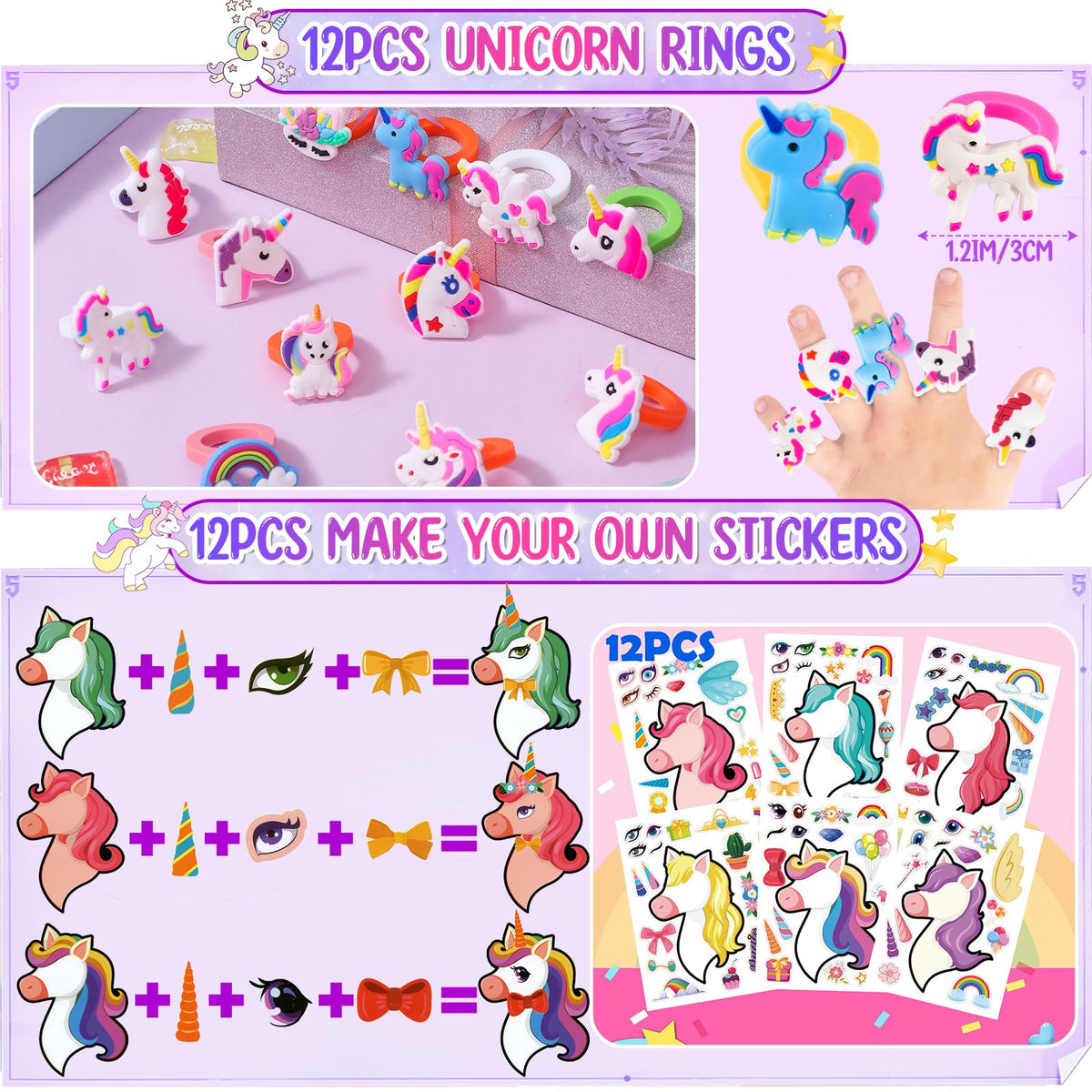 Winrayk rainbow unicorn PVC items brighten party decor and play