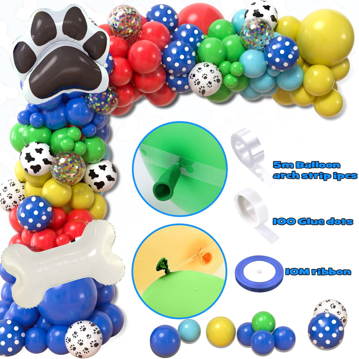Winrayk blue polka dot balloons offer cheerful contrast