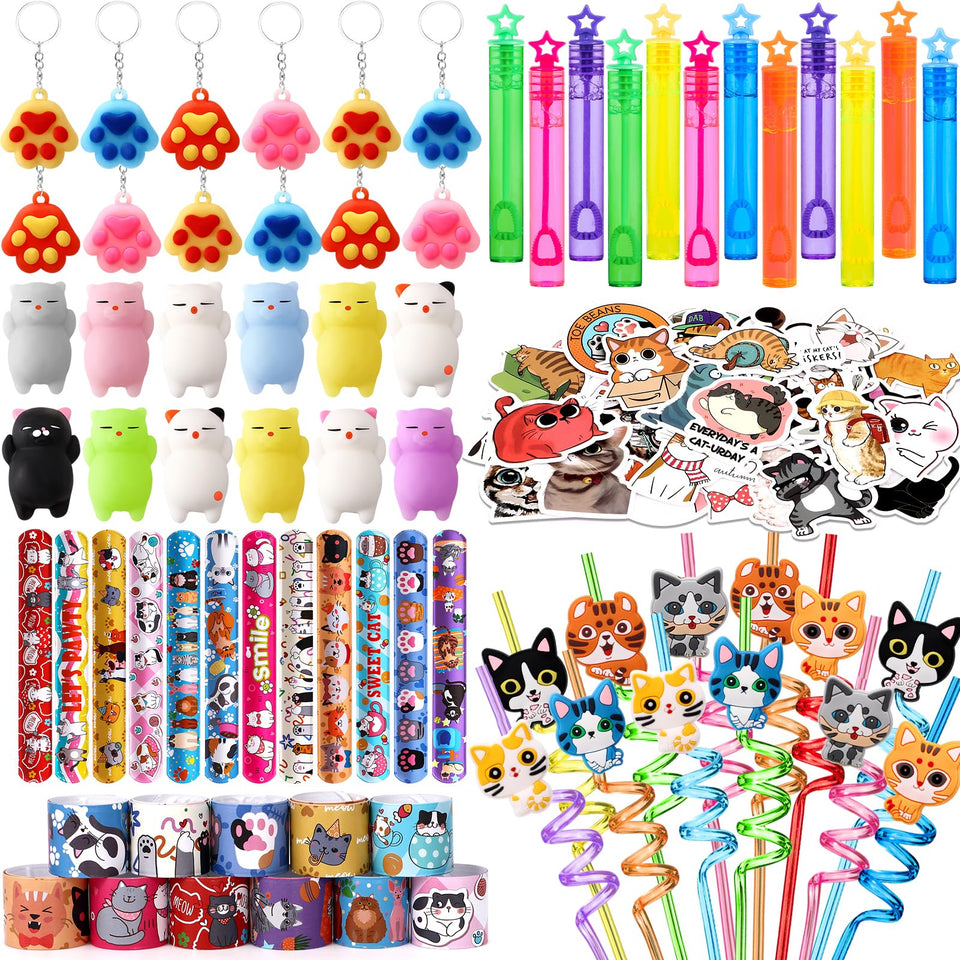 Winrayk cat party favors cat straws add color and fun to kids birthday