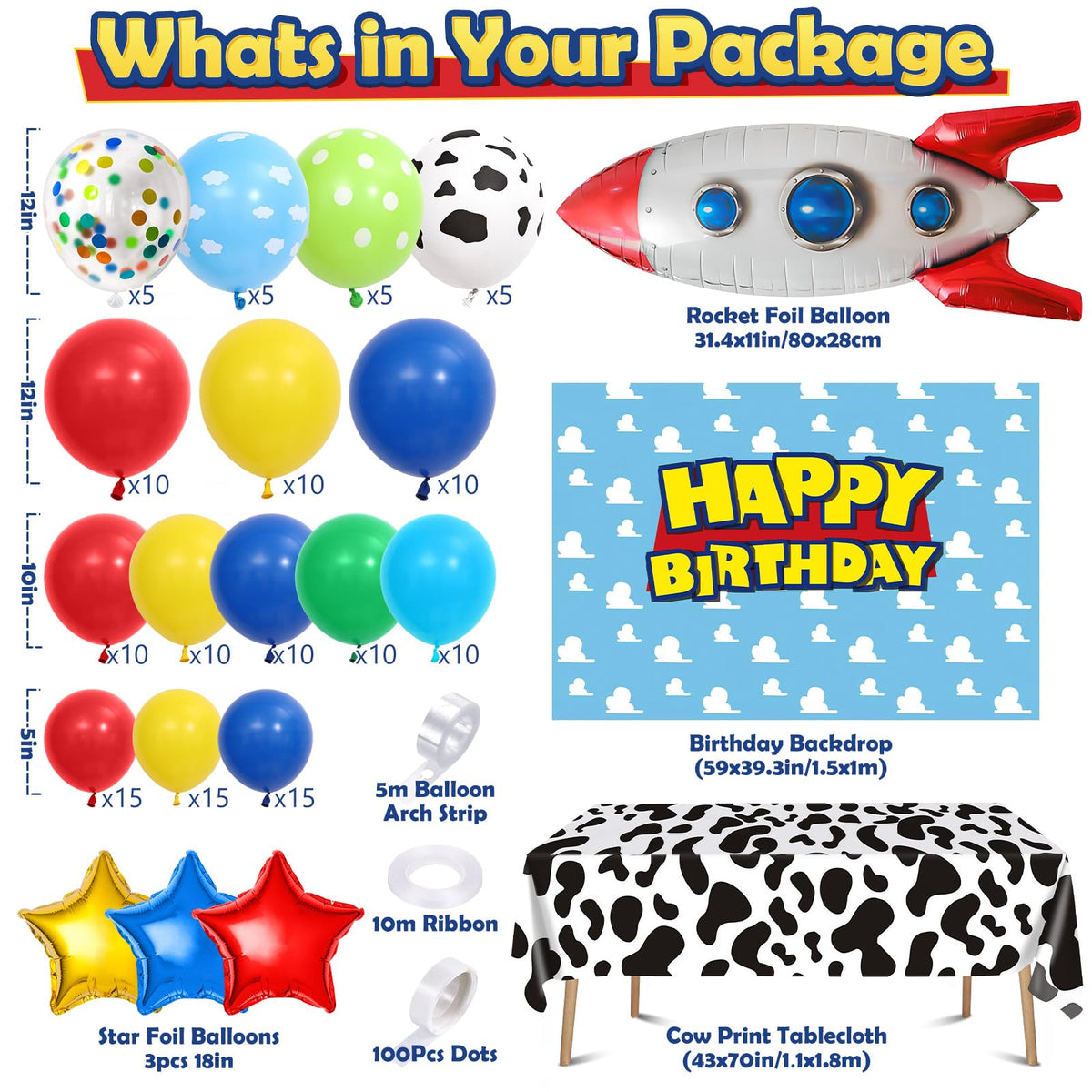 Winrayk cow-print latex balloons add playful charm to the celebration
