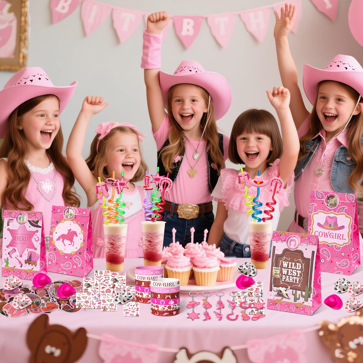 Winrayk cowgirl stickers pink versatile decor and loot for guests