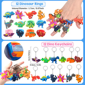 Winrayk dinosaur keychains provide durable party keepsakes.
