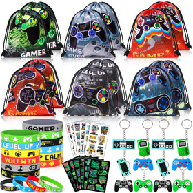 Winrayk drawstring gift bags feature game patterns for easy party favors