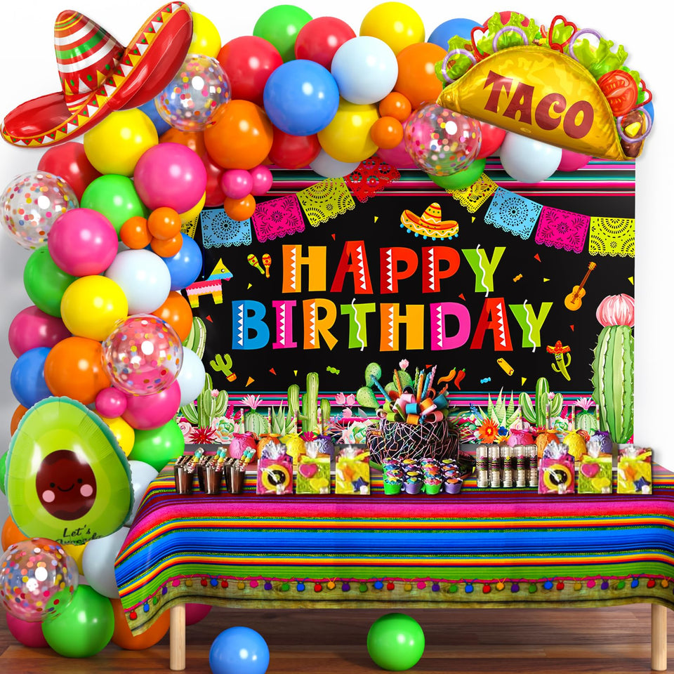 Winrayk fiesta backdrop large for a photo-worthy Cinco de Mayo setup.