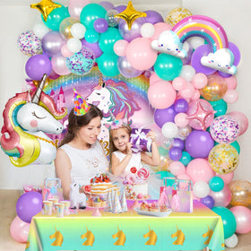 Winrayk foil balloons unicorn rainbow as a festive focal point