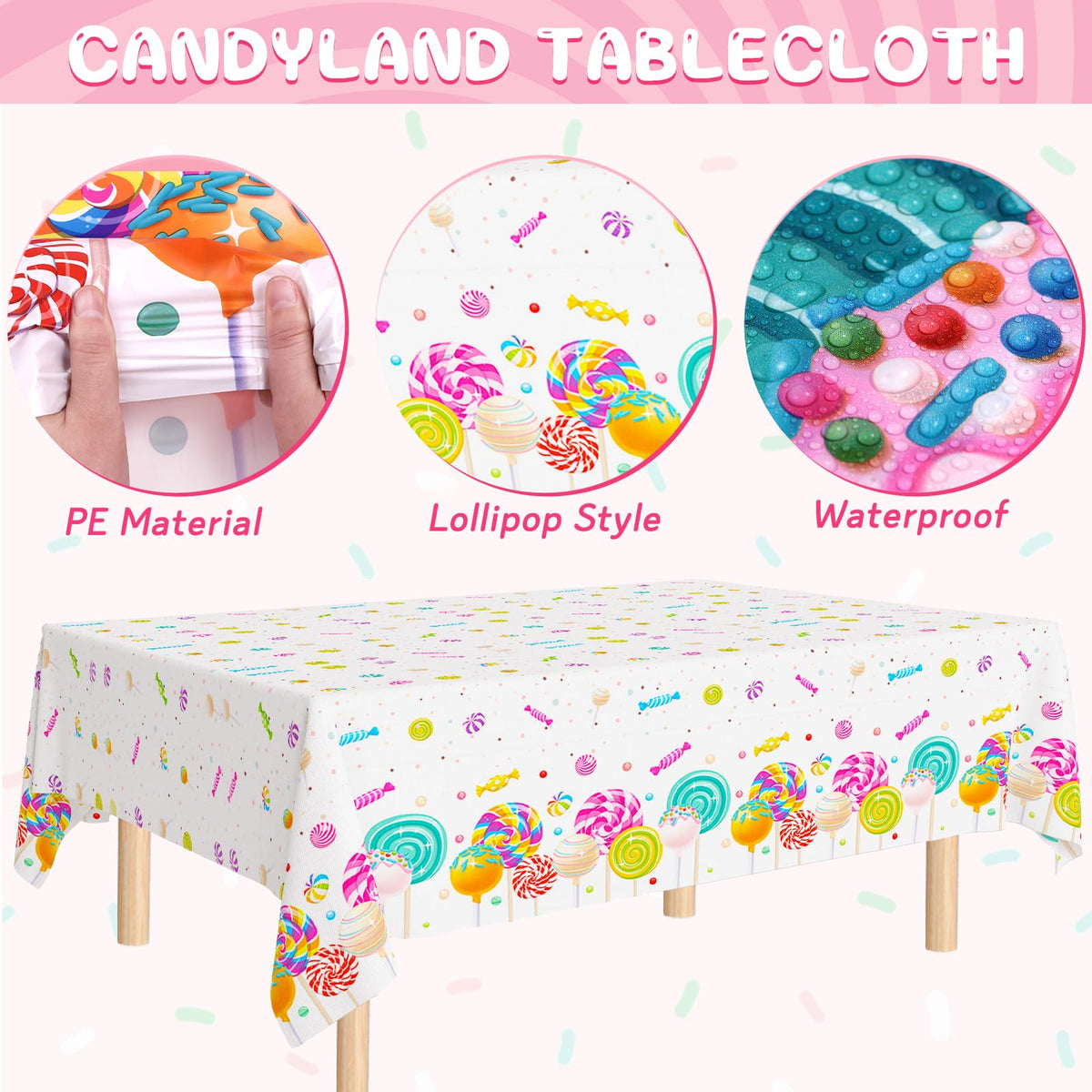 Winrayk oversized foil candy balloons introduce bold candy accents.