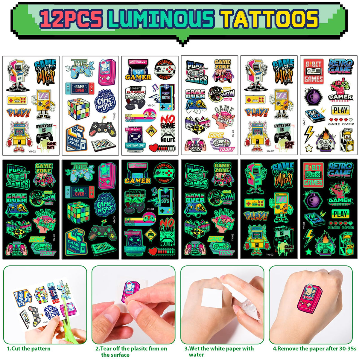 Winrayk game-themed stickers that are waterproof and decorative