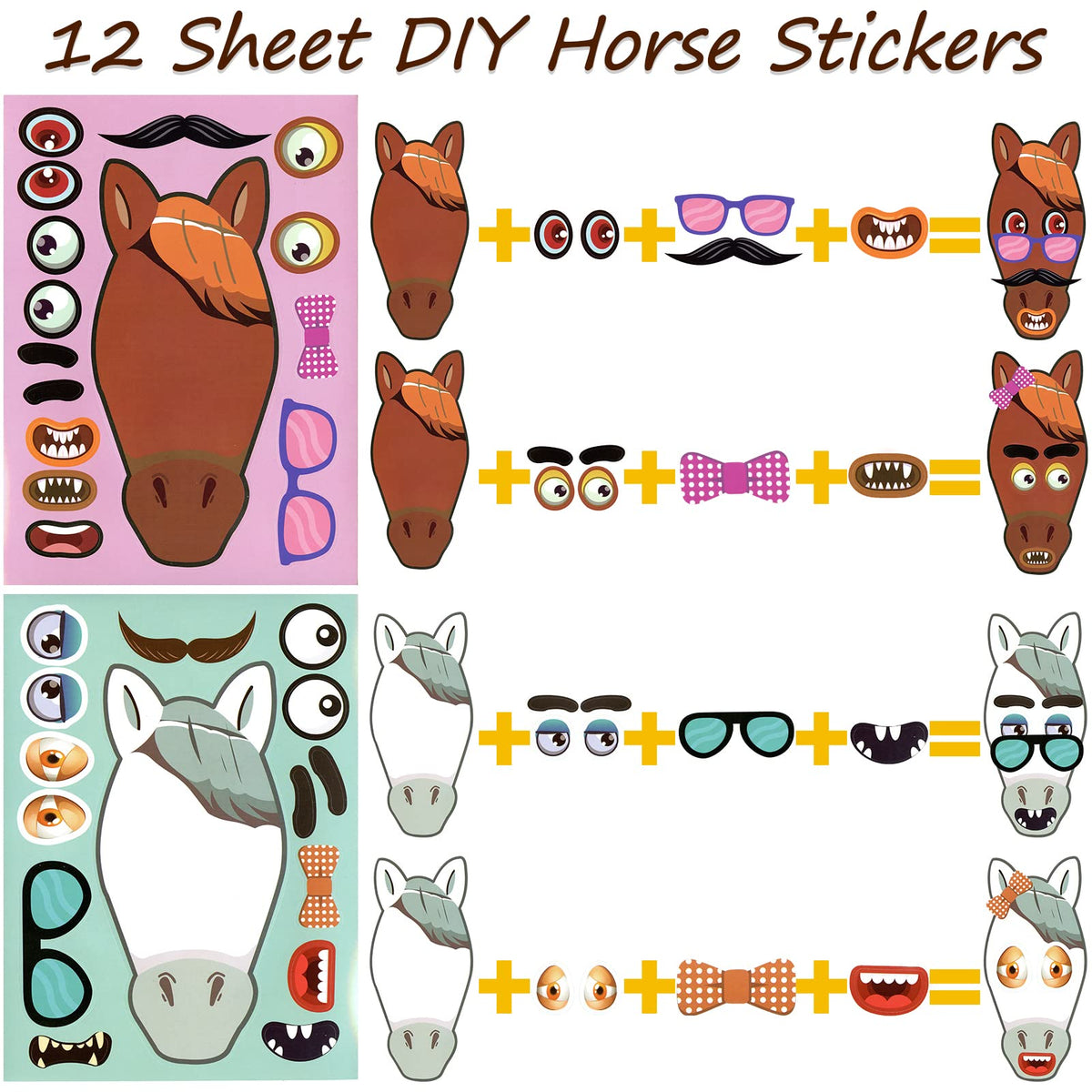 Winrayk DIY horse stickers for creative crafts and decorating