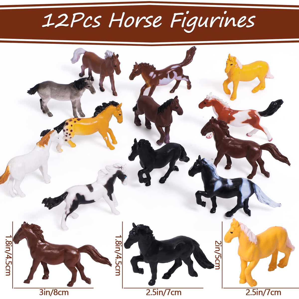Close-up of Winrayk horse mini figurines for party fun