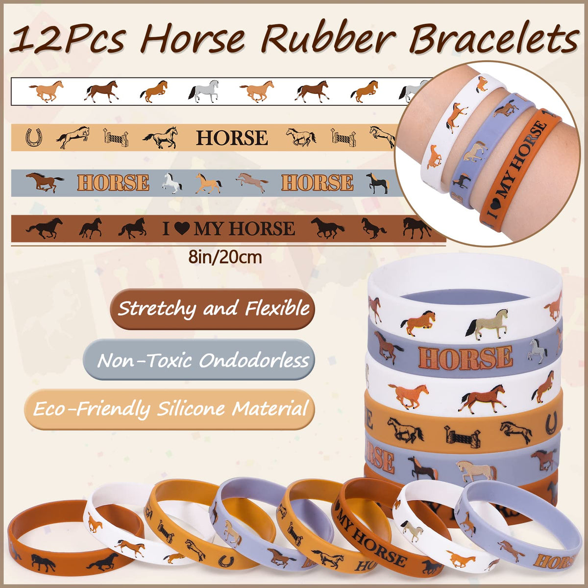 Winrayk horse stickers sheets for decorating or labeling gifts