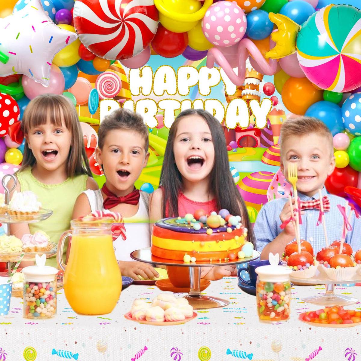 Winrayk multicolor latex balloons bring height and whimsy to any setup.