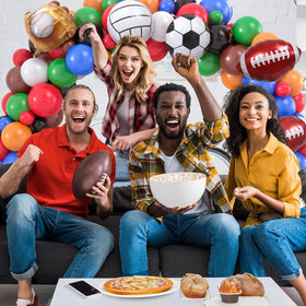 Winrayk latex balloons set gives versatile color options for mixed sports decor.