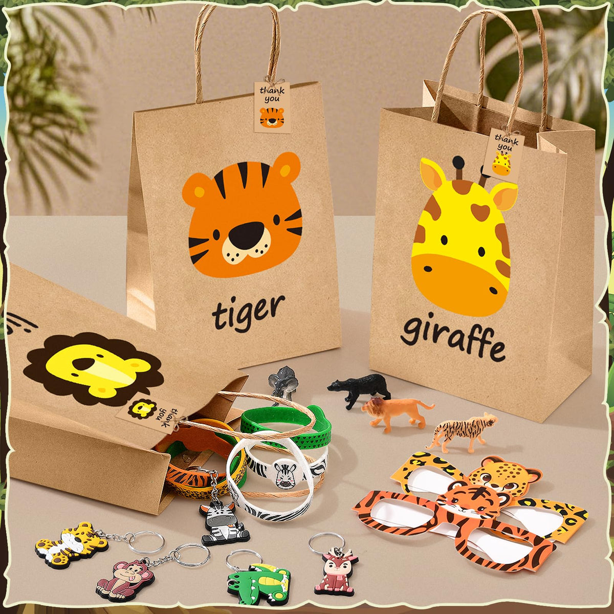 Winrayk paper glasses featuring zebra and cheetah patterns for playful dress up moments.