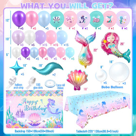 Winrayk pink mermaid tablecloth waterproof, ideal for spills and photos.