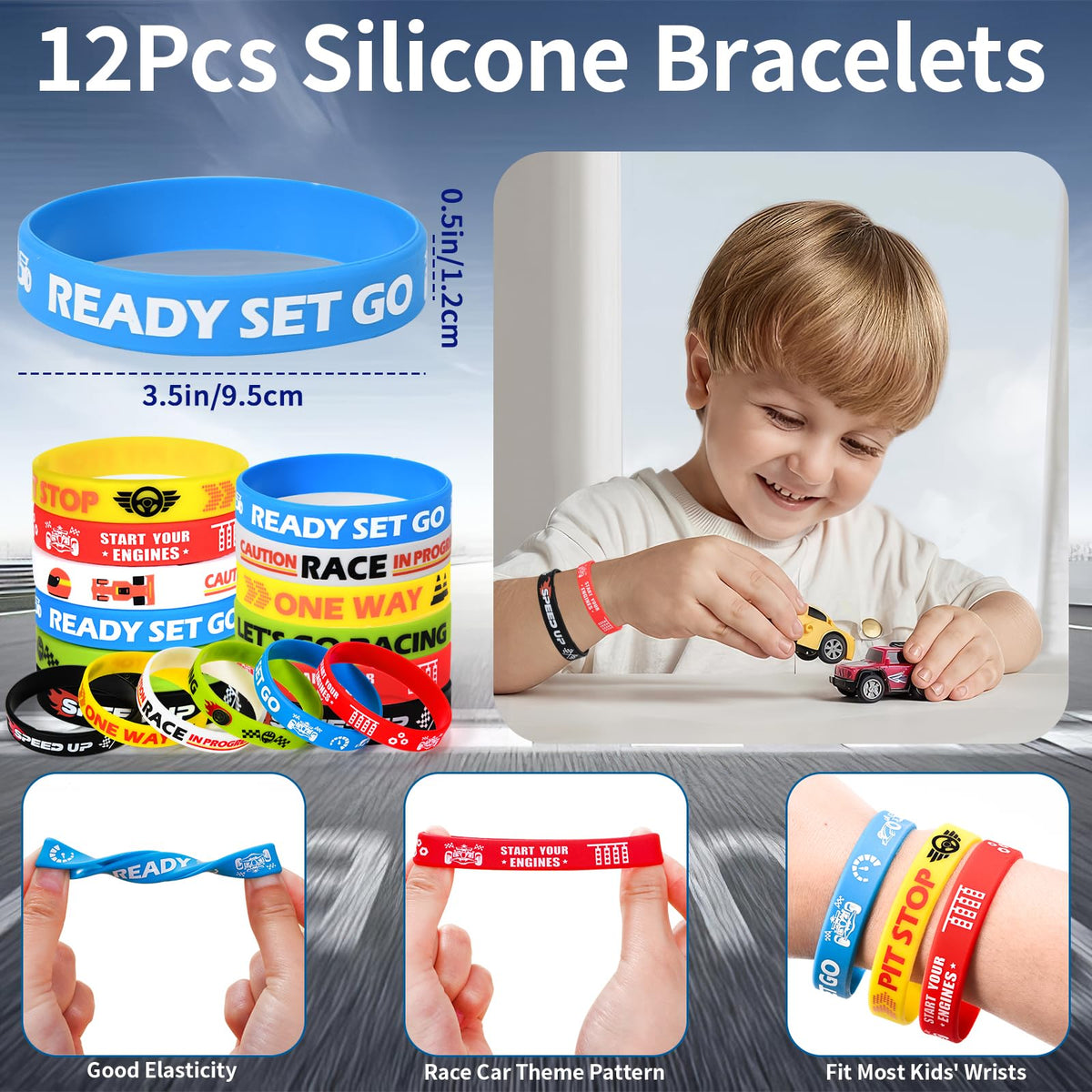 Winrayk race car stickers withstand play and sweat for kids gear