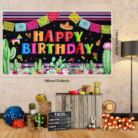 Winrayk sombrero foil balloon enhances Mexican party decor.